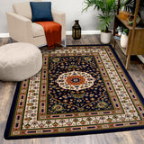 Zanza, Navy, 5'x8'