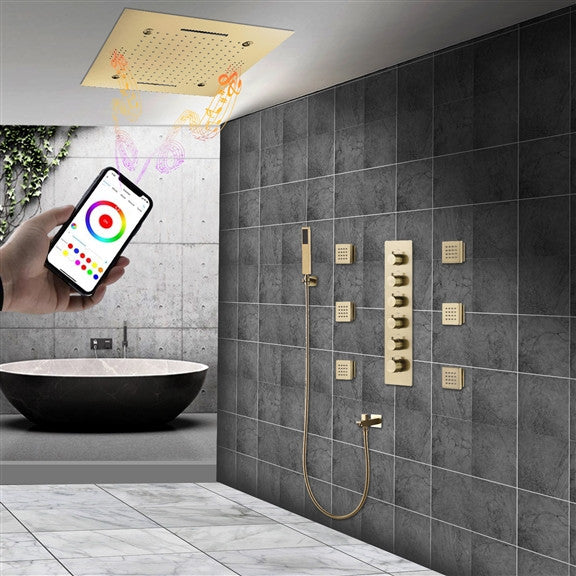Remote Controlled Rainfall Led Shower System, Style 2- Remote Control Light
