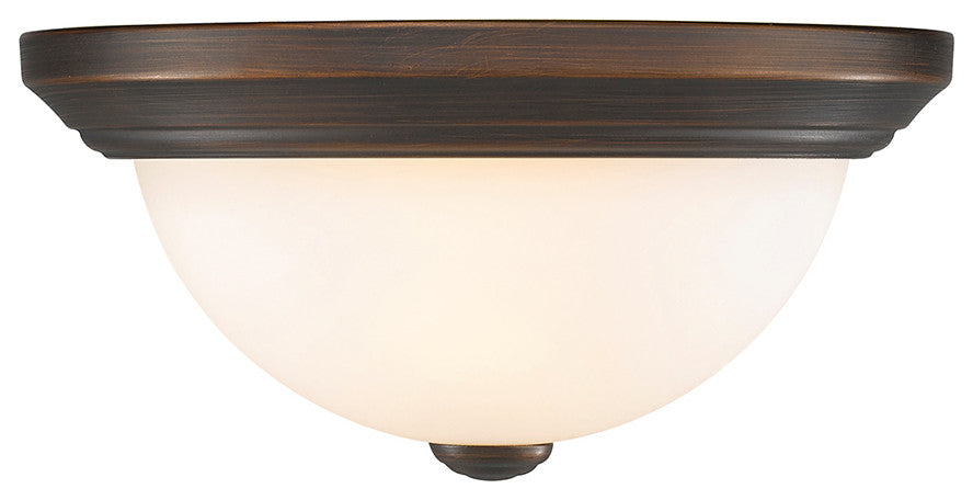 2 Light 11" Rubbed Bronze Flushmount