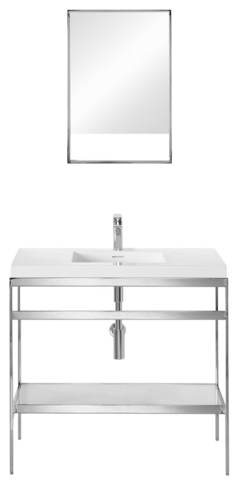 C 36.25" Single Bathroom Vanity With Mirror