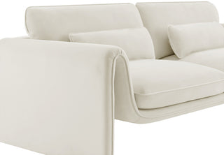 Sloan Cream Velvet Fabric Loveseat