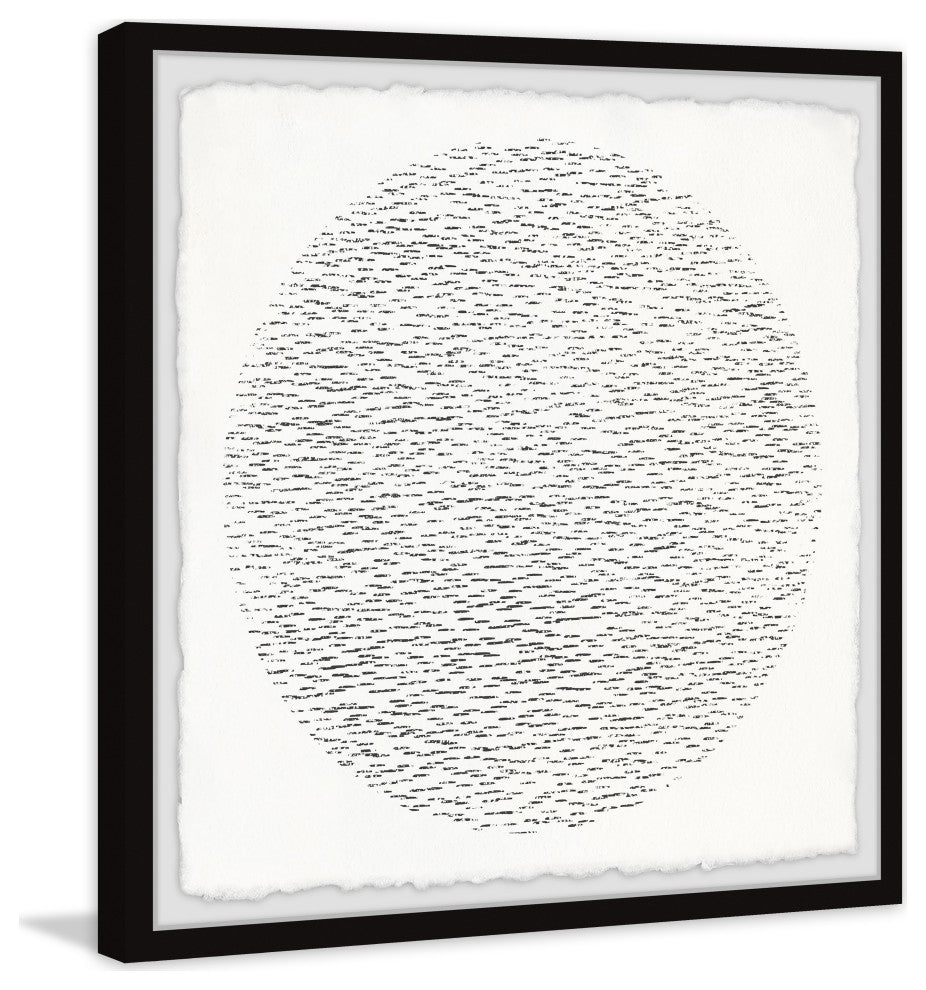 "Static Black" Framed Painting Print, 18x18