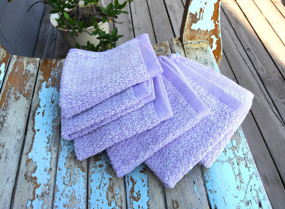 Everplush Diamond Jacquard Washcloth Towel Set, Pack of 6, Lavender