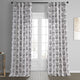 Sago Printed Cotton Curtain Single Panel, Sago Black Ink, 50wx84l