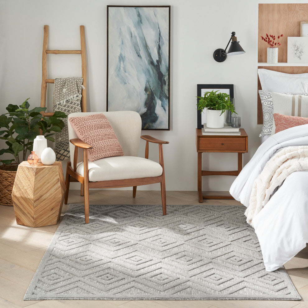 Nourison Versatile 2' x 4' Silver Grey Modern Area Rug
