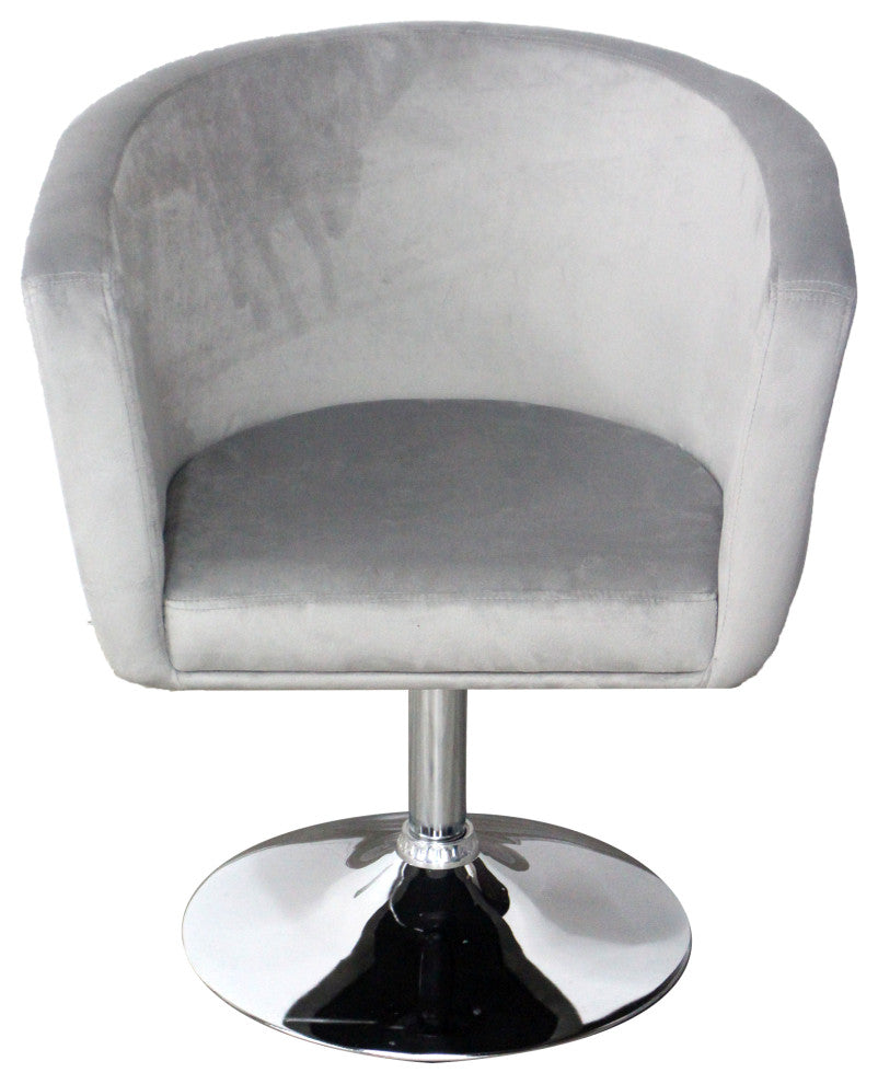 Simone Vanity Armchair, Cool Grey Velvet