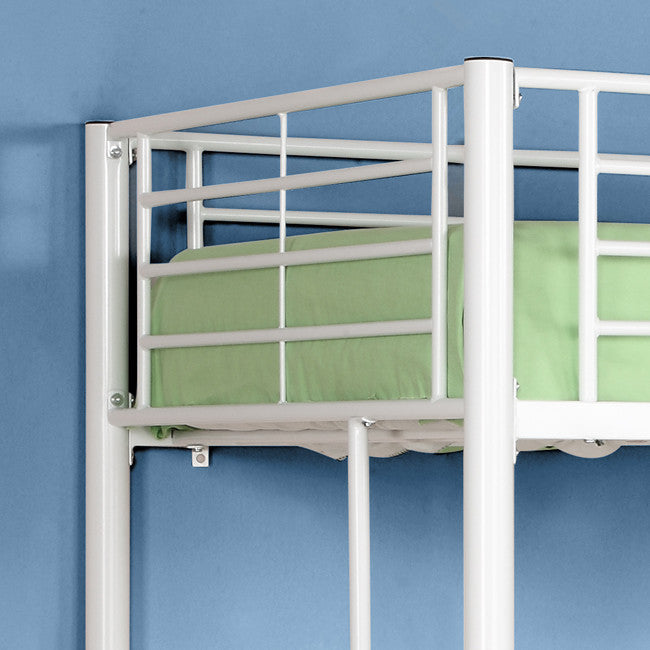 Twin Metal Loft Bed, White