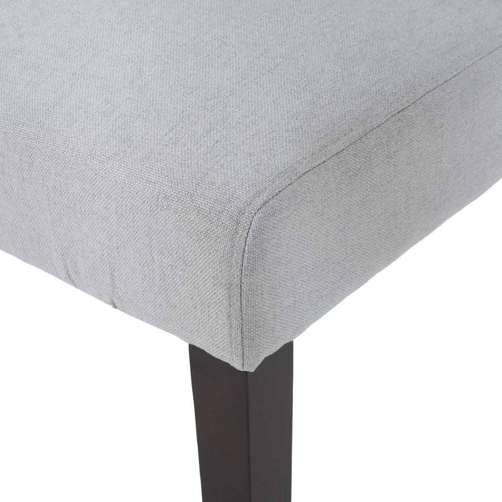 GDF Studio Blaine Tufted Wing Back Dining Chairs, Set of 2, Light Gray, Fabric