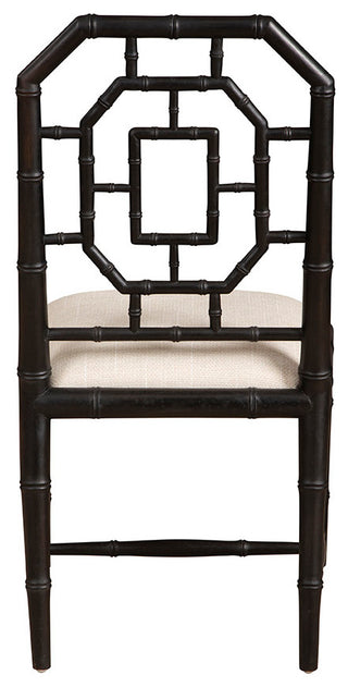 Lahara Mahogany Upholstered Side Chair, Black