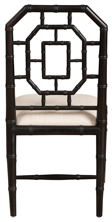 Lahara Mahogany Upholstered Side Chair, Black