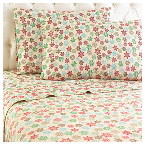 Snowflake Micro Flannel Sheet Set, King