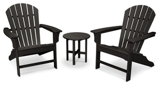 Yacht Club Shellback 3-Piece Adirondack Set, Charcoal Black