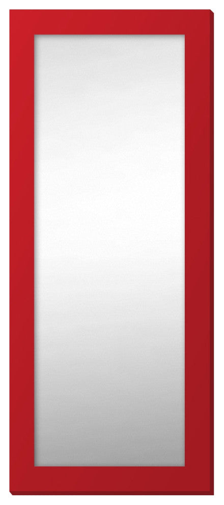 72"x30" Pop of Color Wall/Floor Mirror Art, Italian Red