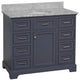 Aria 42" Bathroom Vanity, Marine Gray, Carrara Marble