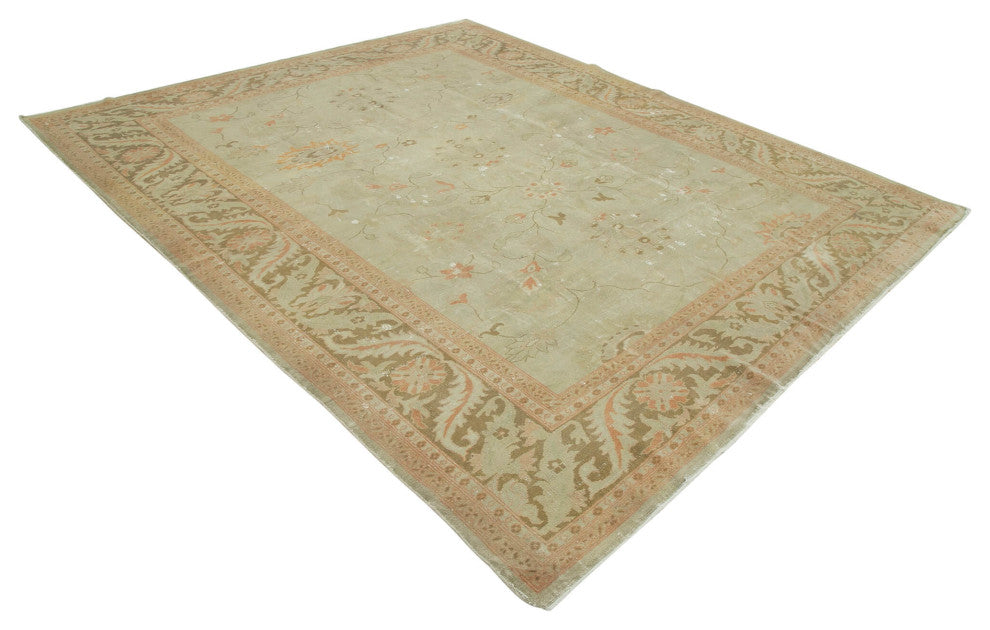 Rug N Carpet - Handwoven Oriental 8' 5" x 9' 10" Pastel Oushak Area Rug
