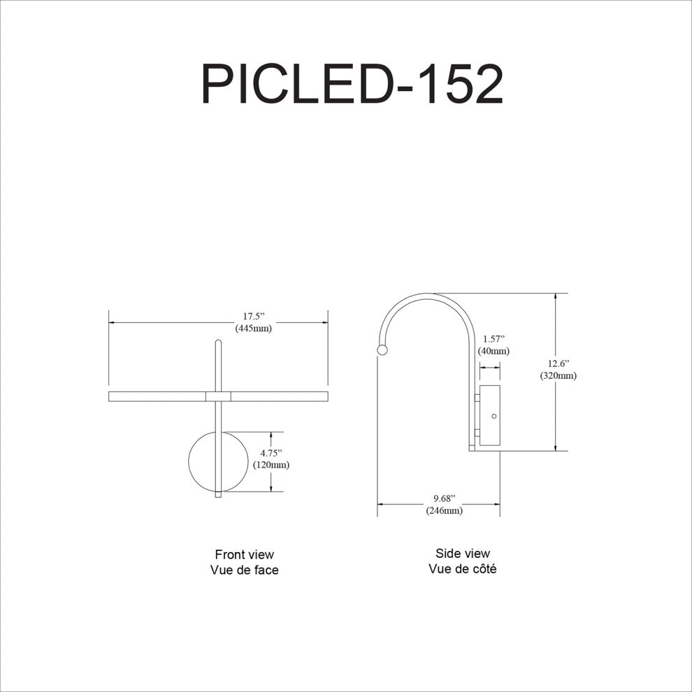 6W Picture Light, Satin Chrome
