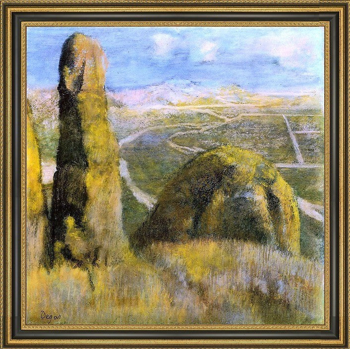 Edgar Degas Landscape Framed Premium Canvas Print, 16"x16"