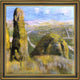 Edgar Degas Landscape Framed Premium Canvas Print, 16"x16"