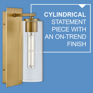 Lark Lane 13" Single Wall Sconce, Lacquered Brass