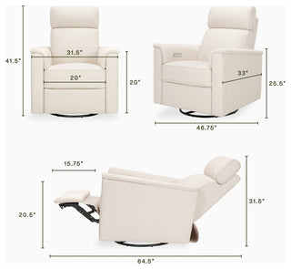 Willa Plus Power Glider Recliner w/ Power Headrest, Performance Ivory Boucle