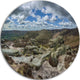 Clouds And Stones Under Wild Clouds, Landscape Round Metal Artwork, 11"