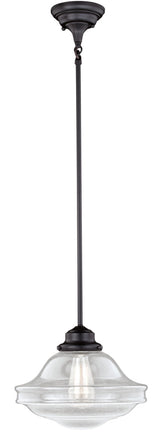 Huntley 12-in Pendant Clear Glass Oil Rubbed Bronze