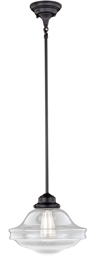 Huntley 12-in Pendant Clear Glass Oil Rubbed Bronze