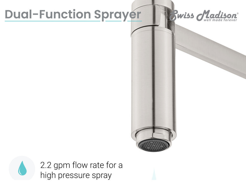Troyes Single Handle, Pull-Down Kitchen Faucet, Brushed Nickel