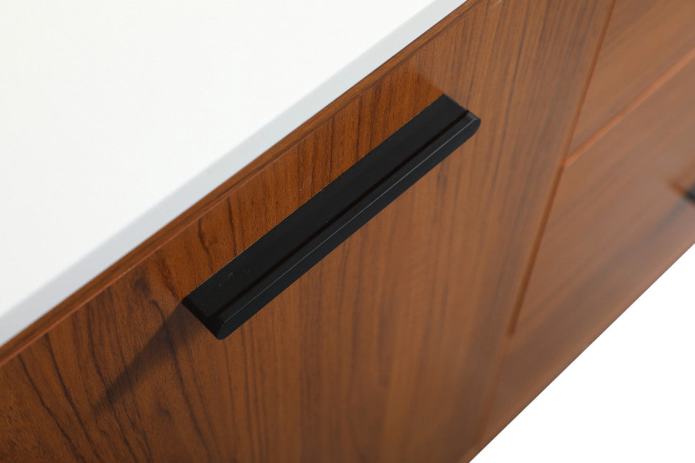 Home Living Modern Natural Oak-Light Bathroom Vanity, Teak, 42"