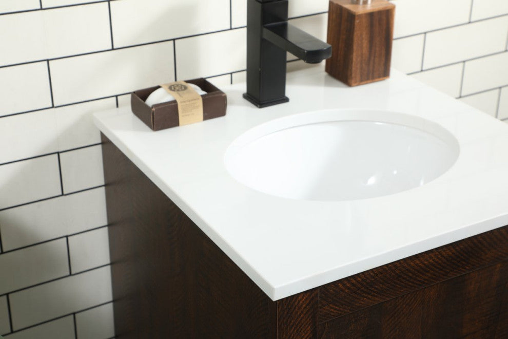 Home Living 19" Farmhouse Expresso-Light Bathroom Vanity