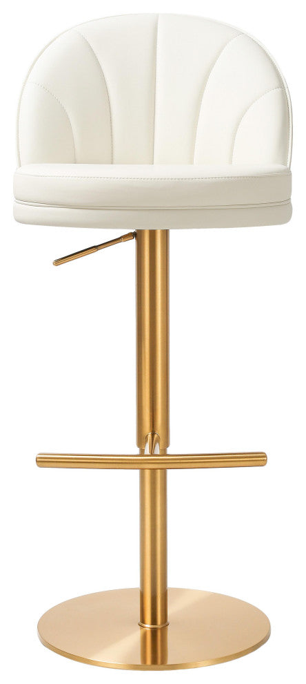 Venus Cream and Gold Adjustable Swivel Stool