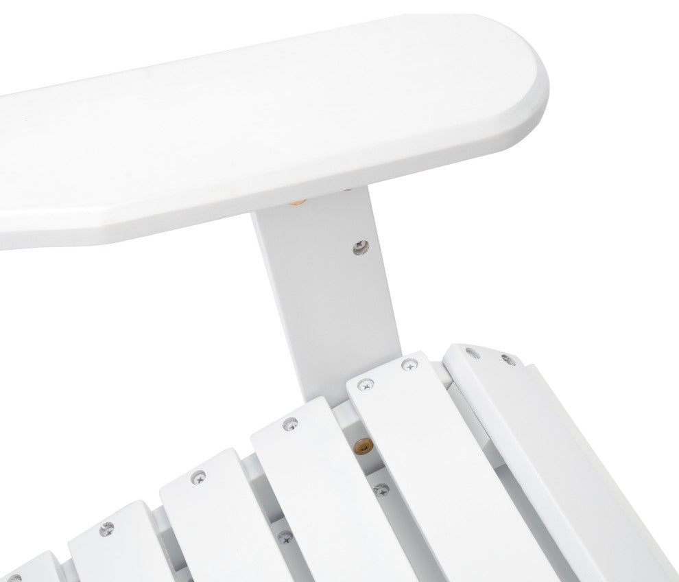 GDF Studio Katherine Outdoor Reclining Wood Adirondack Chairs, Set of 2, White