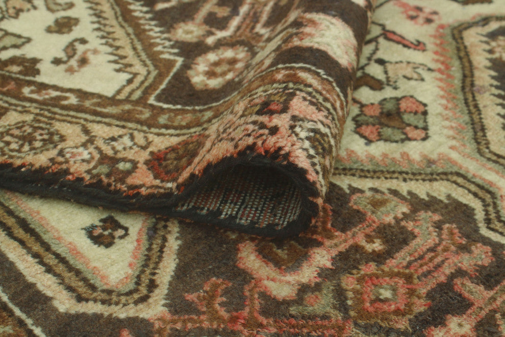 Fine Vintage Distressed Mina Brown/Rose Runner, 2'10x8'10