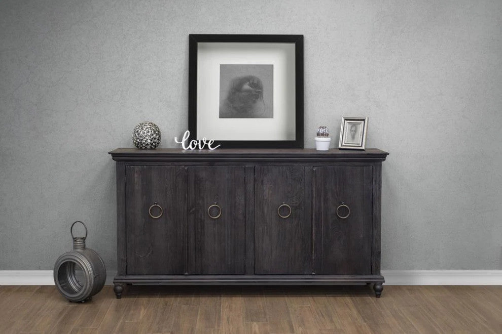 Macao 4 Door Sideboard - Black - 73"