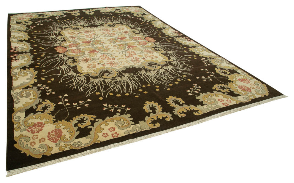 Rug N Carpet - Handmade Oriental 9' 6" x 12' 8" Pastel Oushak Area Rug