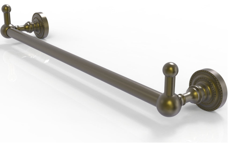 Dottingham 24" Towel Bar with Integrated Hooks, Antique Brass