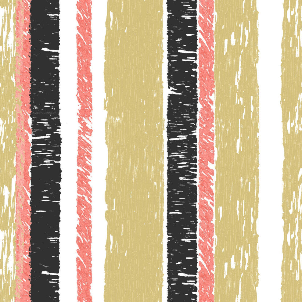Birch Stripe Wallcovering, Warm Multi, Roll, Peel and Stick