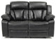 Daria 62 in. W Flared Arm Faux Leather Straight Reclining Sofa, Black