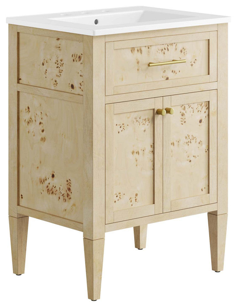 Elysian 24" Wood Bathroom Vanity - White Burl