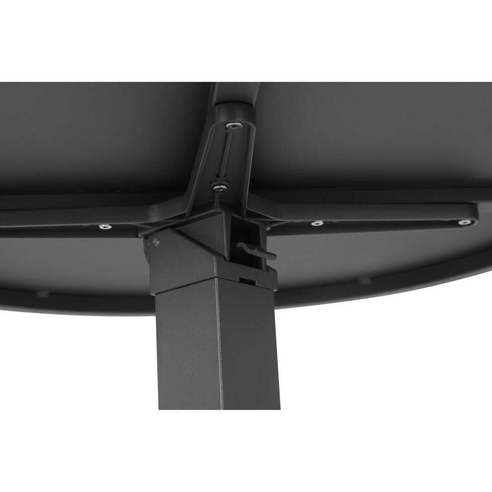 Benzara BM287741 Keli 43" Outdoor Bar Table, Smooth Gray Aluminum