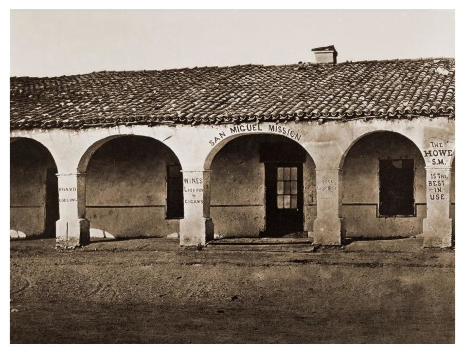 "San Miguel Mission, San Miguel, California, 1876-1880" Paper Art, 24"x19"