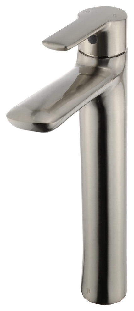 Fine Fixtures Round Single Hole Vessel Sink Bathroom Faucet, Satin Nickel