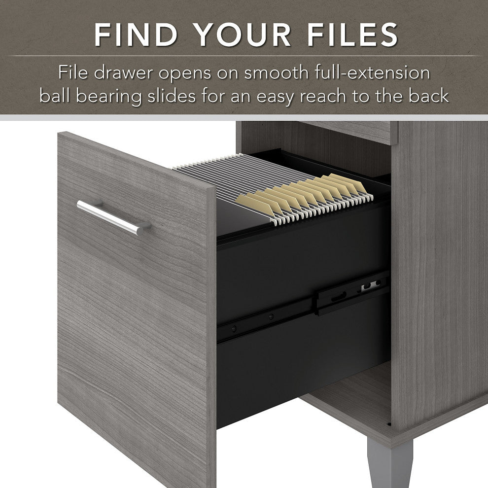 Somerset 72" Office Desk With Hutch, Platinum Gray
