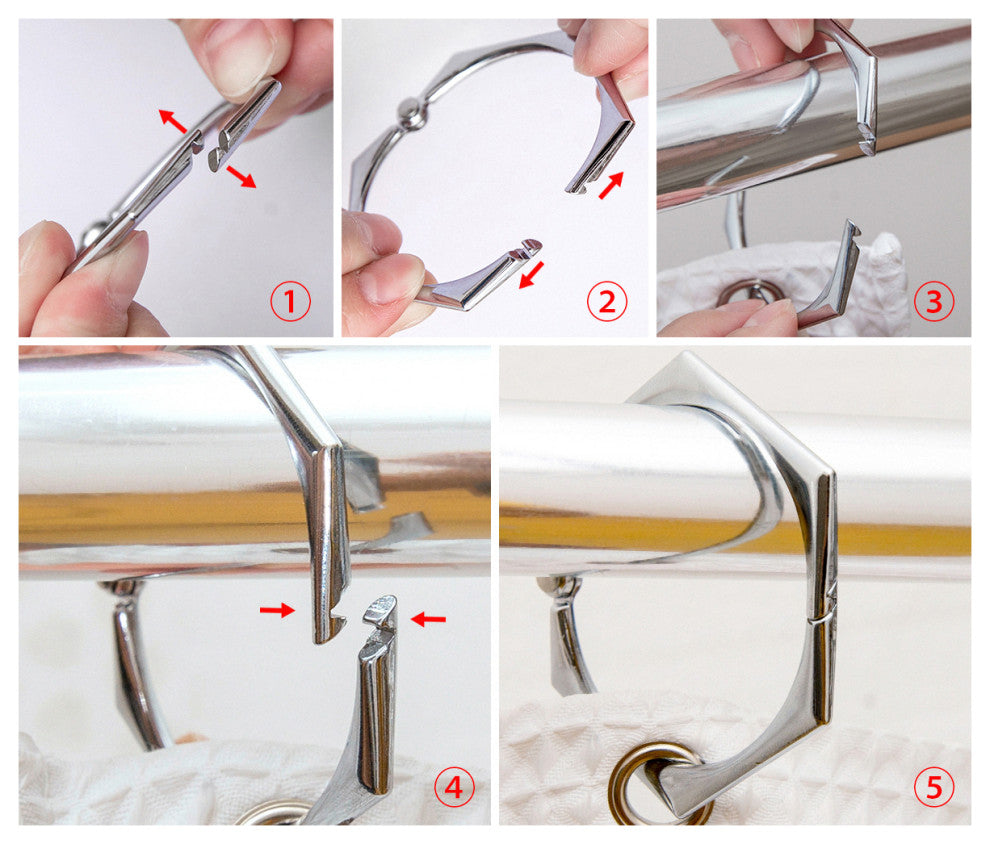 Utopia Alley Shower Hooks - Shower Curtain Rings for Bathroom, Set of 12, Chrome