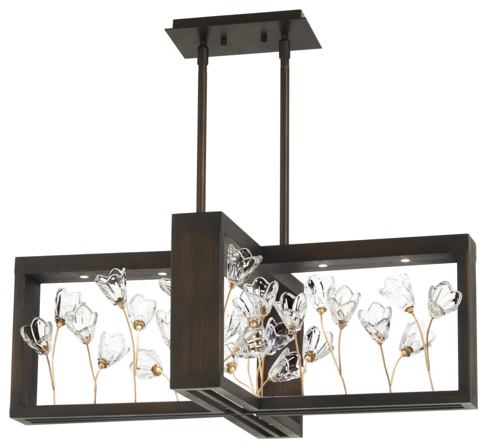 Maison Des Fleurs LED Chandelier, Regal Bronze With Empire Gold