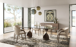 Modrest Wynetta Mid-Century Grey Vegan Leather + Grey Ash Dining Chair