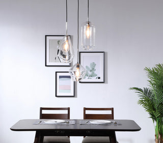 Elegant Lighting LD2268 Gene 3 Light 17"W Multi Light Pendant - Chrome