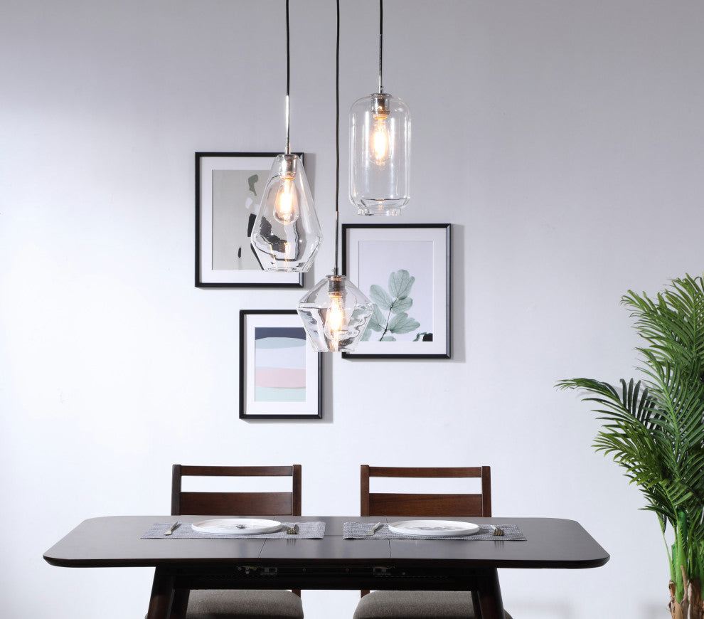 Elegant Lighting LD2268 Gene 3 Light 17"W Multi Light Pendant - Chrome
