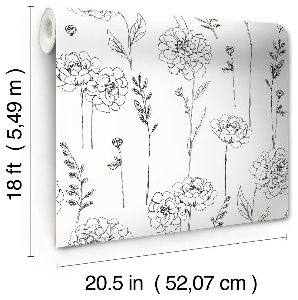 Black Maisey Peel & Stick Wallpaper
