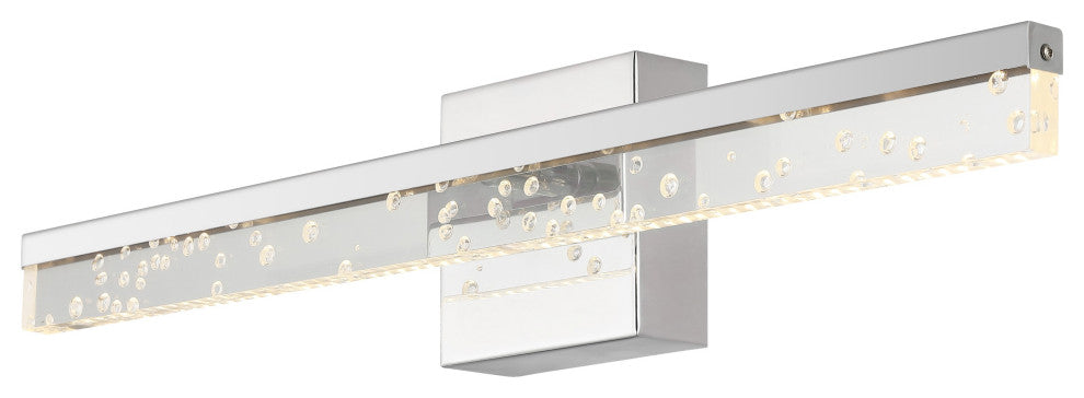 Mario 22" 1-Light 360-Degree Rotatable Integrated LED, Chrome/Clear, Width: 22"
